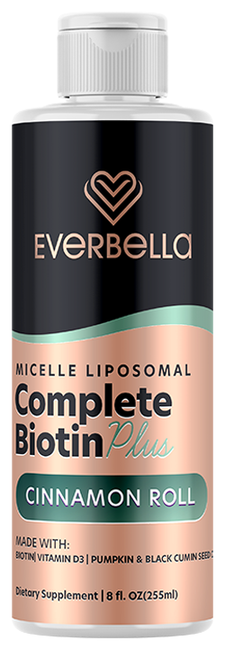 Everbella Complete Biotin Plus bottle with the new and improved label.